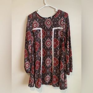 Multicolored long sleeve dress